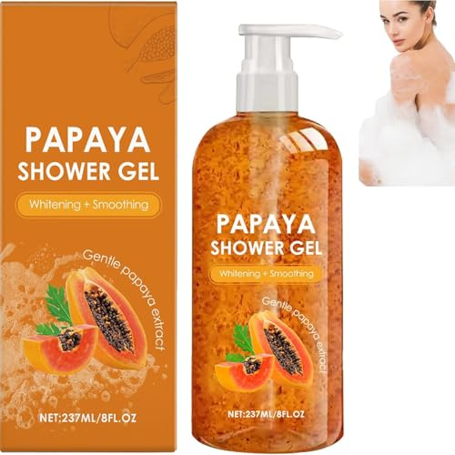 Gel douche lissant éclaircissant, exfoliant à la papaye, lotion corporelle hydratante et sébo-régulatrice, pour hommes et femmes.
