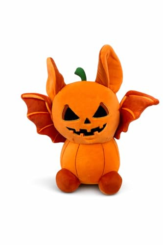 Generisch Kawaii Kuscheltier Fledermaus Kürbis 23 cm – Süßes Plüschtier im Halloween Stil – Weiches Stofftier für Kinder, Geschenk & Deko