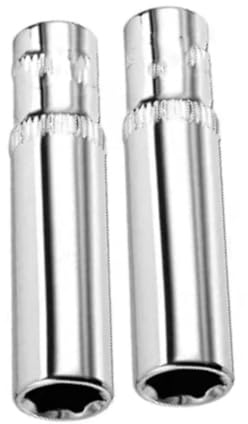 VINCTV Extended Spark Plug Wrench 8mm 2pcs 1/4-inch Automobile for Spark Plug Socket Repairs Maintenance Spanner Drive Deep Repair Tool 6-Point