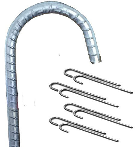 Crocodile Trading WIDE ARCH (Greater Anchorage Span) 8x 30cm Ribbed & Galvanised Ground Stakes