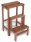 Tabouret, escabeau 3 marches, repliable, hauteur 60 cm, en bois massif de hêtre et noyer