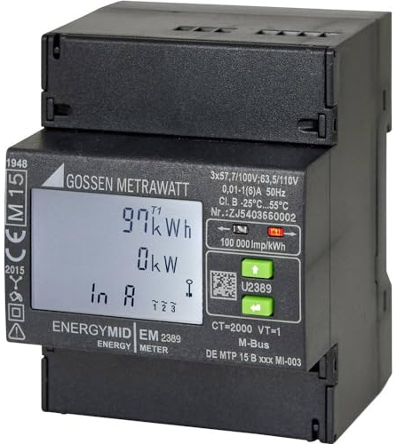 Gossen Metrawatt U2389-V011 Drehstromzähler mit Anschluss an digitalen Transformator, MID-Konformität: Ja, 1 Stück