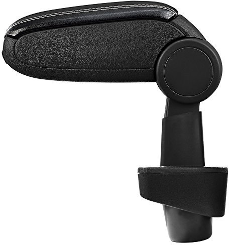 LP Trade Accoudoir Central pour Clio 3 III | Accessoire Console de Rangement et Repose-bras avec Compartiment Organiseur | Pièce Détachée d'Intérieur de Voiture | Simili Cuir Noir - Couture Blanche