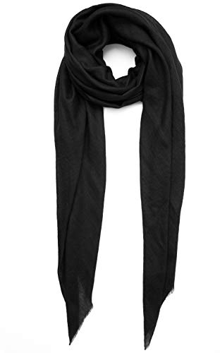 100% Kaschmir Hergestellt in Kashmir (Geschenkbox) Superfeiner Kaschmirschal Extrem weicher großer Schal Frauen Männer Pashmina Herbst Winter Tief Schwarz