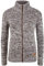 OXMO OXPhenix Damen Strickjacke Grobstrick Cardigan Strickcardigan mit Stehkragen Reißverschluss 100% Baumwolle Regular fit, Größe:L, Farbe:Coffee BEA (795973)