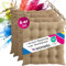 wometo 4er Set Sitzkissen Stuhl oekoTex 40x40 - beige Sitzauflage Auflage Polster Stuhlkissen Sitzpolster mit Bändern