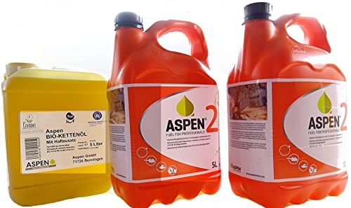 Greenstar 10L Benzintank mit 5L Bio Kettenöl, Benzin, Polyethylen hoher Dichte (HDPE), Orange, Kanister, Treibstoffbehälter, 82498031