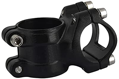 POHOVE 25,4 mm Fahrrad Lenkervorbau Kurze Fahrradlenker Vorbau Aluminiumlegierung Bike Vorbau MTB Vorbau Bike Lenker Vorbau Riser für Die Meisten Mountainbike, Rennrad, MTB, BMX(Black,25,4 mm)