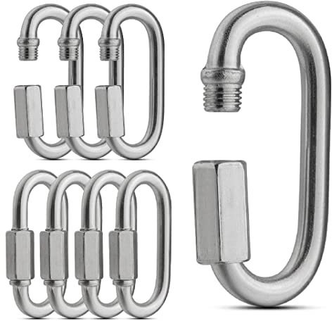 TERF® 3.5mm Heavy Duty Quick Repair Chain Link Hook Steel 3.5mm (M3.5) Quick Repair Chain Hook Use For Swing Set Outdoor Travel Camping Fishing Hiking Hanging and Multi Purpose Use - Pack of 4