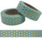 UOOOM 2 Rollen Washi Tape Set Gold Punkte Muster Klebeband Washi Papier selbstklebend Dekoband Masking Tape DIY Scrapbook, 10M x 15MM/Rolle (Mint)