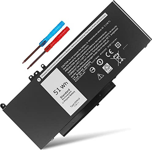 Bovekeey G5M10 Batterie pour Dell Latitude 14 15 E5450 E5550 E5250, 15,6, 8V5GX R9XM9 1KY05 08V5GX VMKXM 5XFWC PF59Y 451-BBLN 451-BBLL 7,4 V 51 Wh 451-BBL. K