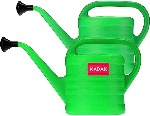 KADAX Gießkanne, Gartengießkanne aus Kunststoff für Innen- und Außenbereich, Bewässerung, Blumen, Zimmerpflanzen, Garten, Haus, Wohnung, Gartengeräte mit Brause (2,5L 2 Stück)