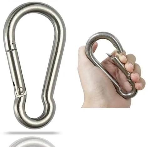 2 Pcs Large Stainless Steel Spring Snap Hook Carabiner, Heavy Duty Carabiner Clip for Outdoor