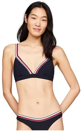 Tommy Hilfiger Damen Bikini Oberteil Triangel ohne Bügel, Blau (Desert Sky), XS