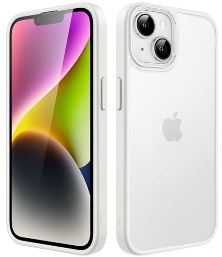 JETech Matt Hülle für iPhone 14 6,1 Zoll, Stoßfest Militärstandard FallSchutz Handyhülle, Mattierte Durchscheinende Rückseite Schutzhülle, Anti-Fingerabdruck (Polarstern)