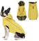 Vejaoo Regenmantel Hund Wasserdicht, Reflektierend Regenjacke mit Kapuze für Hund, Verstellbare Winddicht Regenjacken für Kleine Mittelgroße Groß Hunde Spaziergäng XZ015(Gelb,M)