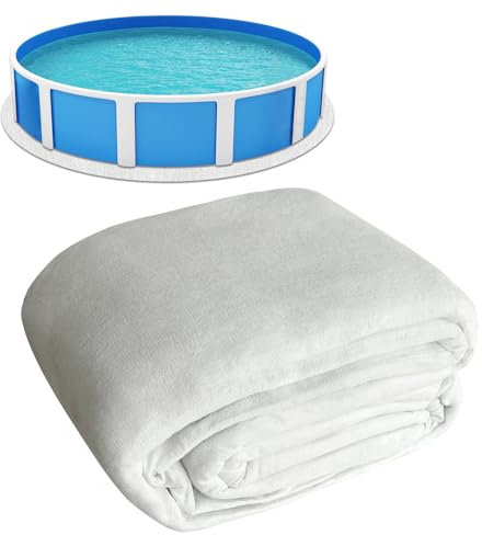 Tacsal Liner Pad 4,5 m runde, dickere Poolfolie für 4,8 m oberirdische Schwimmbäder, nahtlose Komfort-Poolmatte, weiß