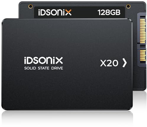 iDsonix 128GB SSD SATA 2.5 Disco Duro Interno, Velocidad de Lectura con hasta 450MB/s, con 3D NAND Flash y Gestión de Energía, para Computadoras Portátiles y de Escritorio (PC) - X20