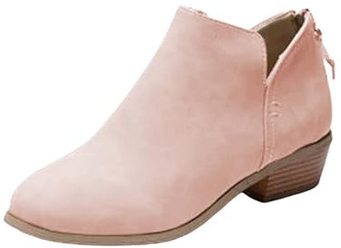 SAFEAFETY Schuhe Stiefel Heels High Chunky Fashion Atmungsaktive Damenschuhe Schlupfstiefel Kurz Damenstiefel Stiefel 45 Frauen, rose, 39.5 EU