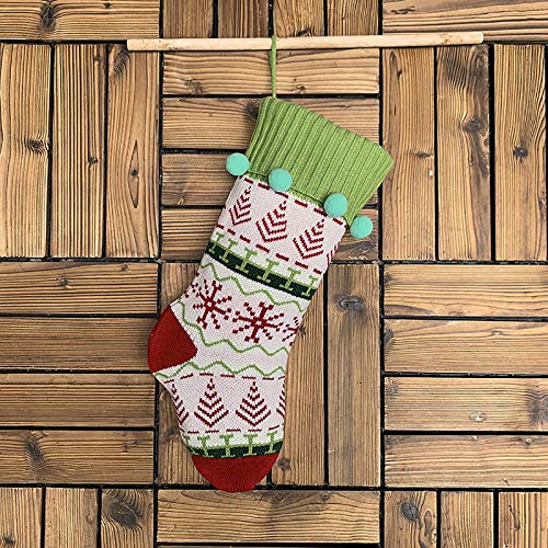 Weihnachtsstrümpfe, große Weihnachtsstrümpfe, karierter Stil mit Schnee für Weihnachtsbaum, hängende Feste, Urlaub, Heimdekorationen