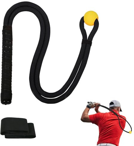 HPLSZCN Golf Rope Swing Trainer Set - Golf Swing Training Aid Rope,Improved Golfers Swing and Master Tempo,Golf Gifts for Men Golfers,Included Swing Correcting Arm Band&Rope Trainer