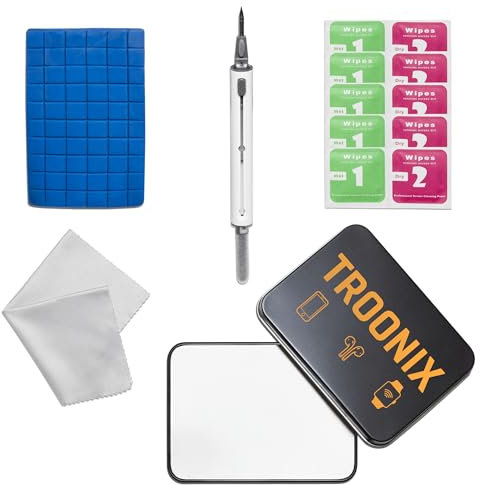Reinigungsknete für Handys und Kopfhörer, Profi Reinigungsset mit Zubehör, Tools. Reinigen Sie Schwer Erreichbare Stellen(Lighting, USB-C). Geeignet für Airpods, Kamera, Smartphone, Tablet.