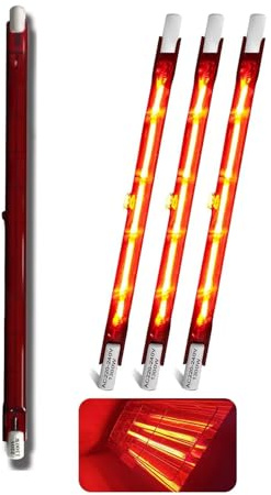 Infrared Heater Bulb 1300W, 254mm R7S Ruby Halogen Bulb Dimmable, Quartz Heating Light Bulbs, Patio Heating Lamp for Heatmaster U3 Heater, No Flicker, 1300lm, 220V Quartz Heat Infrared Bulbs, 4 Packs