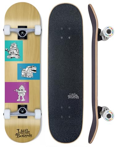 Little Boards Skateboard Kinder ab 3 Jahre - Komplettboard für Anfänger 3-11 Jahre, hochwertiges Kinderskateboard aus 7-Lagen Ahorn, ABEC 5 Kugellager, rutschfestes Griptape