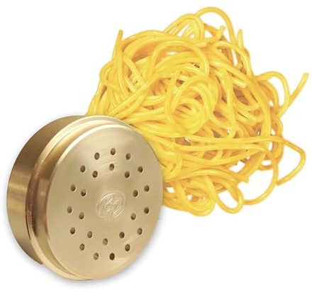 Kenny Professional Bronze Pasta-Matrizen kompatibel mit Kenwood Nudelpresse 'Pasta Fresca', Professionelle Nudelformen für Lange und Kurze Pasta-Sorten (Spaghetti 2mm)