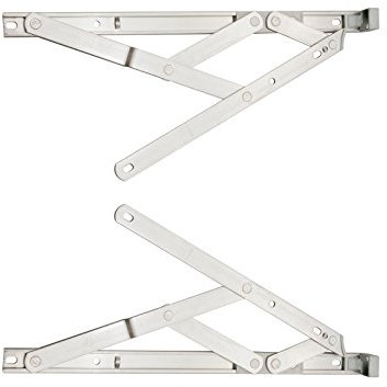 Pair of 17mm x 16 inch Side Hung Window Stays/Friction Hinges - Designed to Stay Open in Any Position Due to Friction, for uPVC or Aluminium profiled Windows (412mm).