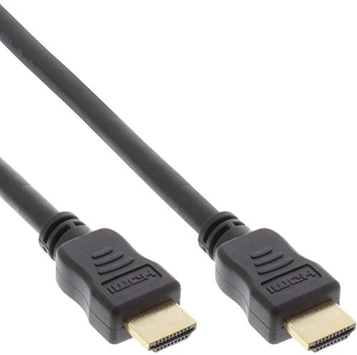 InLine 17503P HDMI Kabel, HDMI-High Speed mit Ethernet, Premium, 4K2K, Stecker / Stecker, schwarz / gold, 3m