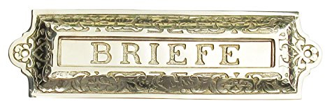 Briefschlitz Türschlitz Zeitungsklappe Gründerzeit Jugendstil Messing poliert #81-M