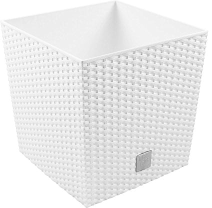 Flowerpot 64 litri con becher per piantare in bianco 40 x 40 x 40,8 cm.