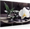 Runa Art Feng Shui Orchidée Peinture Tableau Salon XXL Noir Blanc Bambou 120 x 80 cm 3 Parties Decoration Murale 502331c
