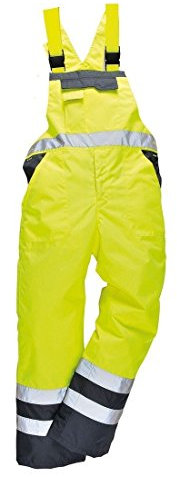 Stormway Men's Hi Vis Contrast Bib and Brace Waterproof Workwear Dungarees Overall Yellow/Navy Medium