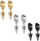 JewelryWe Schmuck 3 Paar Damen Herren Creolen Ohrringe Edelstahl Geometrisches Dreieck Huggie Kreolen Ohrstecker Ohrhänger, Silber Gold Schwarz
