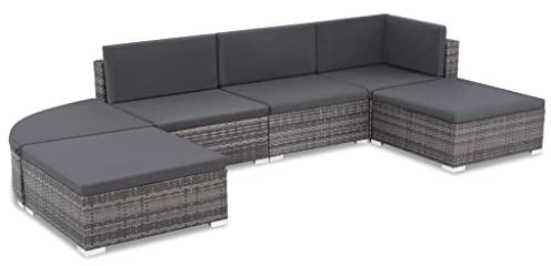vidaXL Gartensofa 16-TLG. Poly Rattan Gartenmöbel Sitzgruppe Lounge Gartenset