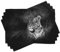 ABAKUHAUS Schwarz und weiß Platzmatten, Der Bengalischer Tiger Im Gras Afrika Savanne Monochrom Bild Druck, Waschbare Stoff Esszimmer Küche Tischdekorations Digitaldruck, Schwarz und Weiß