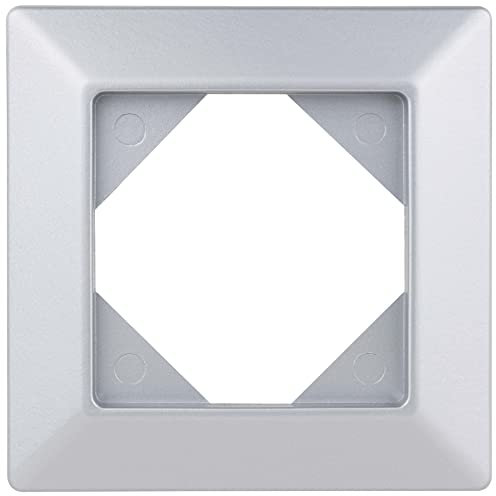REV Quadro, 1-fach Rahmen Steckdose, Rahmen Lichtschalter etc., silbern