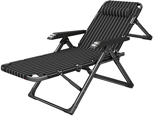 Relaxsessel mit Massagefunktion Metall Gestell Relaxliegen Klappbar für Wohnzimmer Balkon | Liegestühle Liegestuhl Bürostuhl Liegender | Recliner Armchair Comfort Gartenmöbel, Schwarze Streifen
