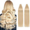 Silk-co Tape in Extensions Echthaar 40stk, Remy Tape Extensions Echthaar, Skin Weft Haarextensions Kleber Tape in Haarverlängerung 100g 24# Blond 55cm