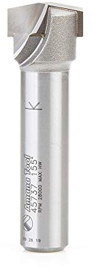 Amana Tool 45737 V-Nut 155 Grad. Faltbar für Aluminiumverbundmaterial (ACM) Platten wie Alucobond Dibond 0,118 Spitzenschliffbreite x 1/2 CH x 3/4 D x 1/2 Zoll SHK Hartmetallbestückter Fräser-Bit