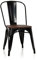 hjh OFFICE 645045 Bistrostuhl VANTAGGIO Comfort W Metall/Holz Schwarz mit Holz-Sitzfläche, stapelbar