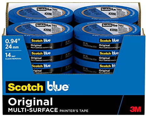 ScotchBlue 2090-24EC Maler-Klebeband für verschiedene Oberflächen, 2,4 x 60 m, 24 Rollen, Blau