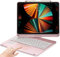 360° Rotatable Keyboard Case for iPad Air 13 inch (M3/M2-2025/2024)/Pro 12.9 (6th, 5th, 4th, 3rd Gen) with TouchPad, Backlits Aluminum Alloy Smart Case with trackpad Keyboard, (Rose Gold)