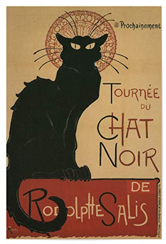 artboxONE Poster 30x20 cm Typografie Tournee du Chat Noir hochwertiger Design Kunstdruck - Bild Katze Black cat