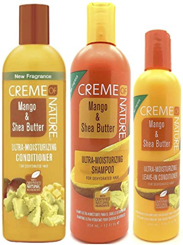 Creme of Nature Mango und Sheabutter Ultra Moisturizing Conditioner, Shampoo & Leave-In Conditioner (3er-Set)