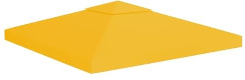 vidaXL Toldo de Cenador 2 Niveles Cubierta Superior Techo Carpa Repuesto Protección Parasol Patio Jardín Exterior 310 g/m² 3x3 m Amarillo