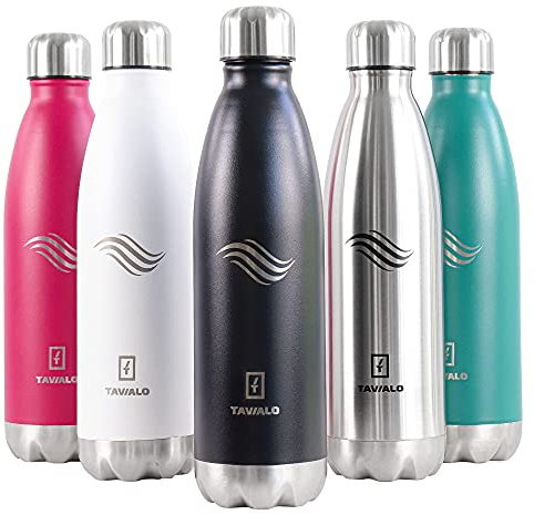 TAVIALO Gourde Isotherme - Bouteille en Acier Inoxydable 500 ml/750 ml/1000 ml - Boissons Chaudes ou Froides 24h - Anti-Fuite, Sans BPA - Parfaite pour Sport, Voyage, Bureau