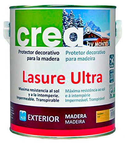 Protector Decorativo al Agua para Maderas. Combina Características de Barniz y Protector. Lasure Ultra Gama Crea (500ml, Incoloro Mate)